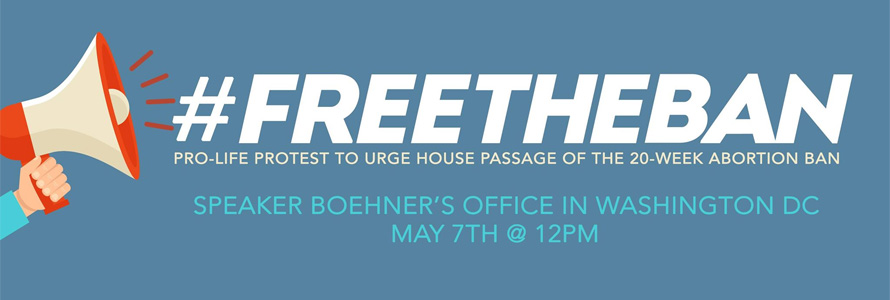 Pro-life Activists to Hold a Second Demonstration at Speaker Boehner’s Office Calling for the Ban of All Abortions After 20 Weeks