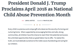 Trump Declares April Child Abuse Prevention Month, Taking Subtle Swipe at Abortion as Child Abuse