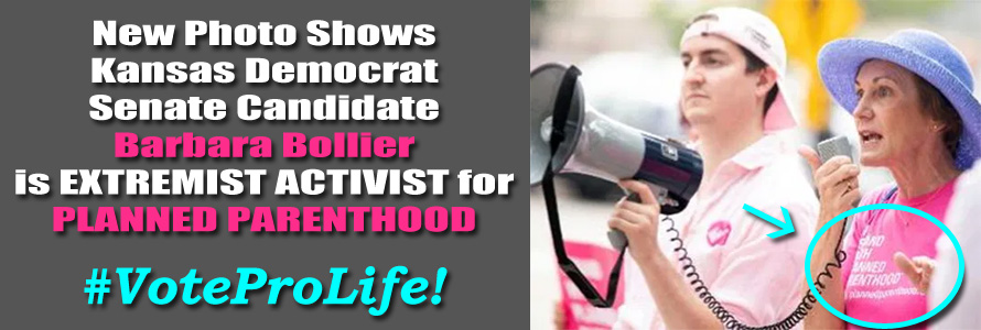 New Photo Shows Kansas Dem Senate Candidate Bollier is Extremist Planned Parenthood Activist